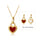 Heart Reversible Pendant Necklace, 925 Silver, 18K Gold Plated, Red Onyx & White Mother-of-Pearl