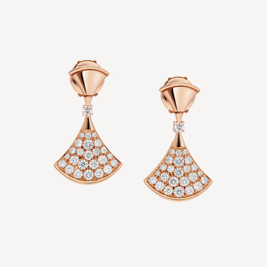 Divas’ Dream Earrings – 925 Silver, 18k Rose Gold Plated with Cubic Zirconia