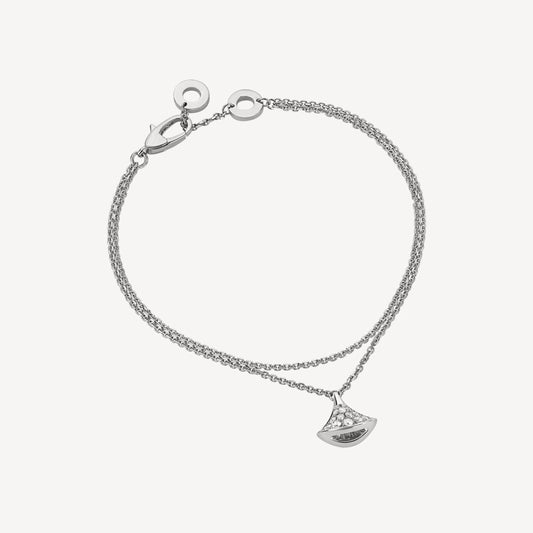 Divas' Dream Bracelet – 925 Silver, 18k White Gold Plated, Cubic Zircon Paved