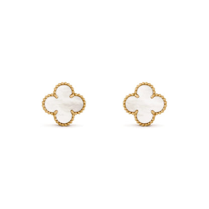 Clover Leaf Earrings – 925 Silver, 18k Gold Plated