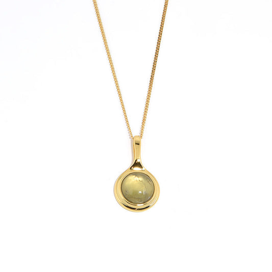 Natural Grape Stone Long Necklace, 925 Silver, 18K Gold Plated
