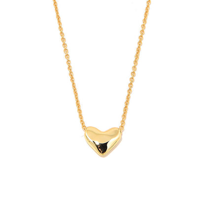 Heart Chain Necklace, 925 Silver, 18K Gold Plated