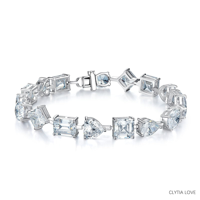 Högkolhaltigt Diamantarmband – 925 Sterlingsilver