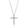 Cross Pendant Necklace, 925 Silver, 18K White Gold Plated