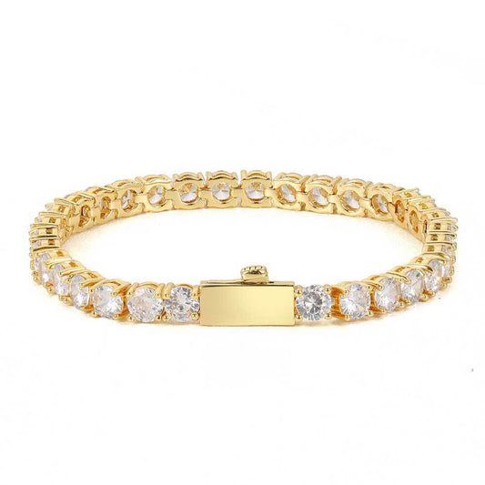 Round Cut Tennis Bracelet – Yellow Gold, 5mm