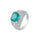 Emerald Gemstone Ring, 925 Silver with Cubic Zirconia Accents