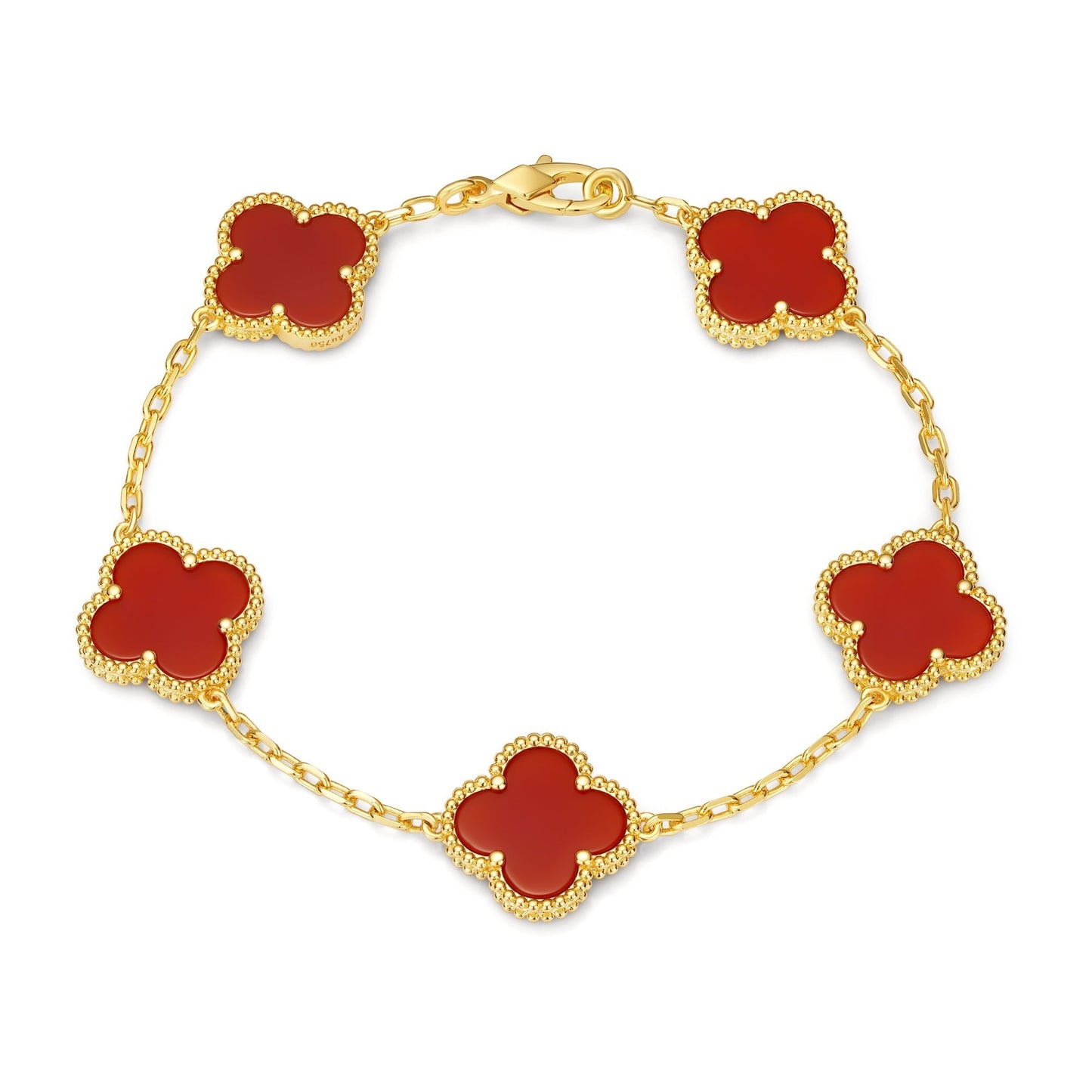 Klaverblad Armband – 925 Zilver, 18k Goud Verguld