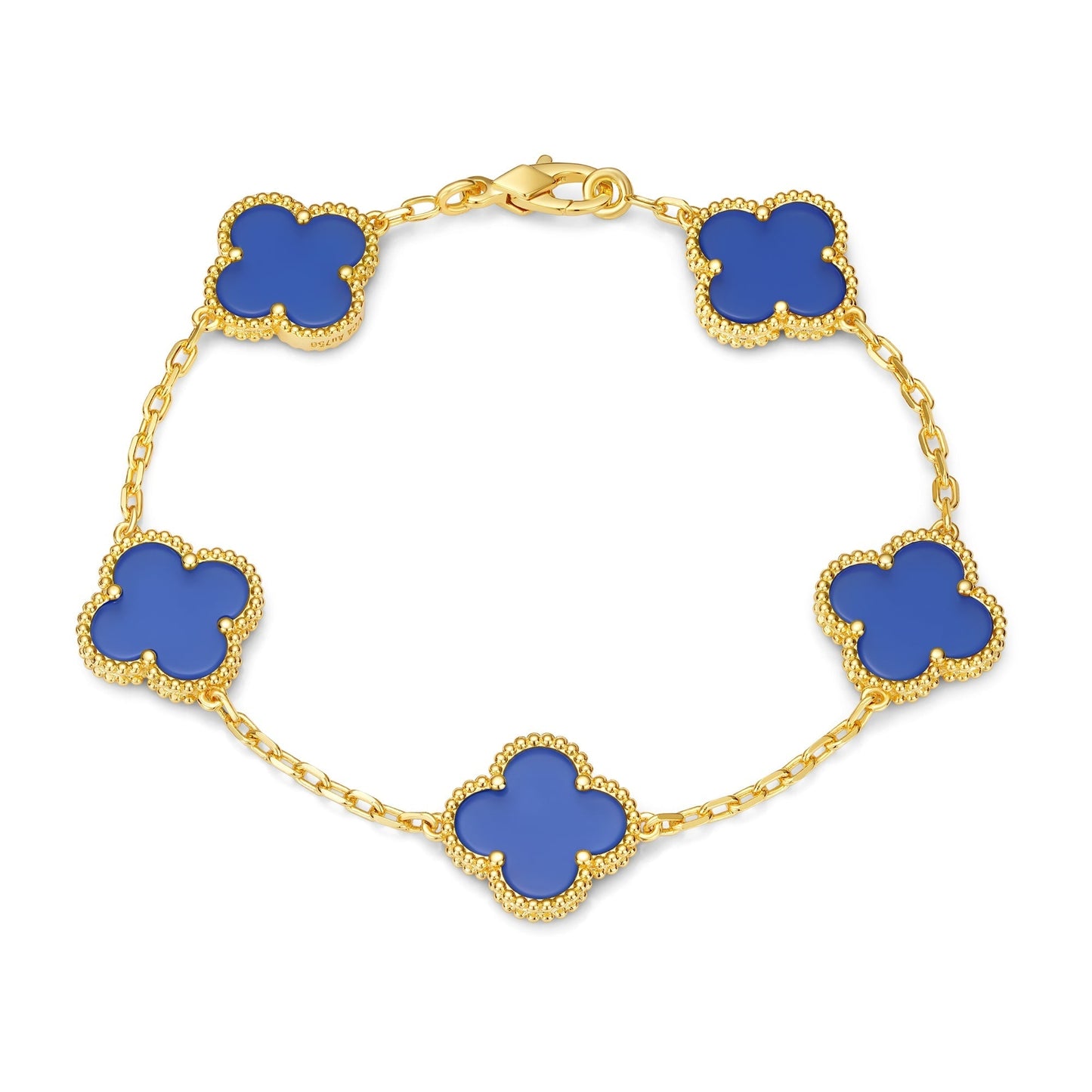 Klaverblad Armband – 925 Zilver, 18k Goud Verguld