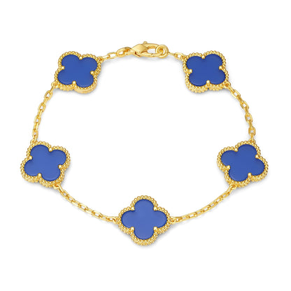 Klaverblad Armband – 925 Zilver, 18k Goud Verguld