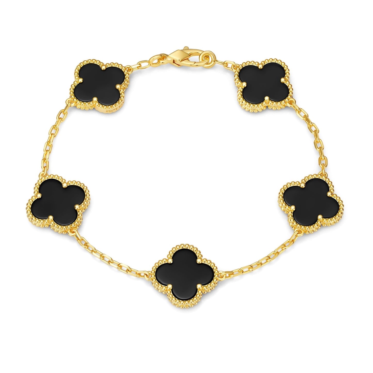 Klaverblad Armband – 925 Zilver, 18k Goud Verguld