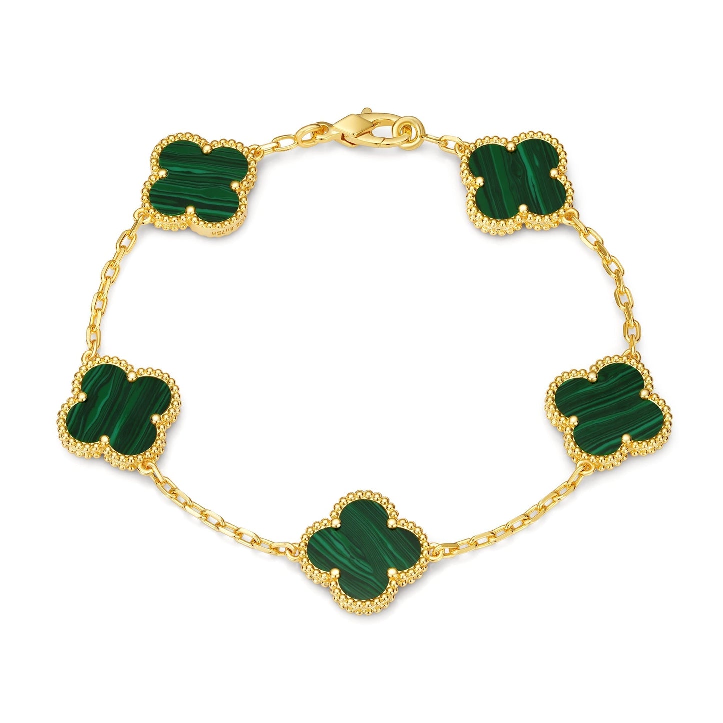 Klaverblad Armband – 925 Zilver, 18k Goud Verguld