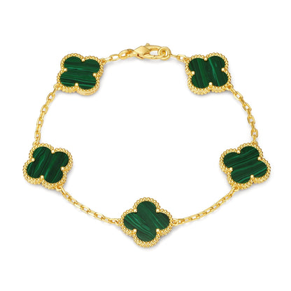 Klaverblad Armband – 925 Zilver, 18k Goud Verguld