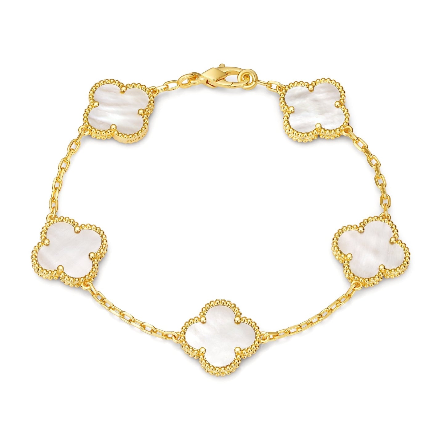 Klaverblad Armband – 925 Zilver, 18k Goud Verguld