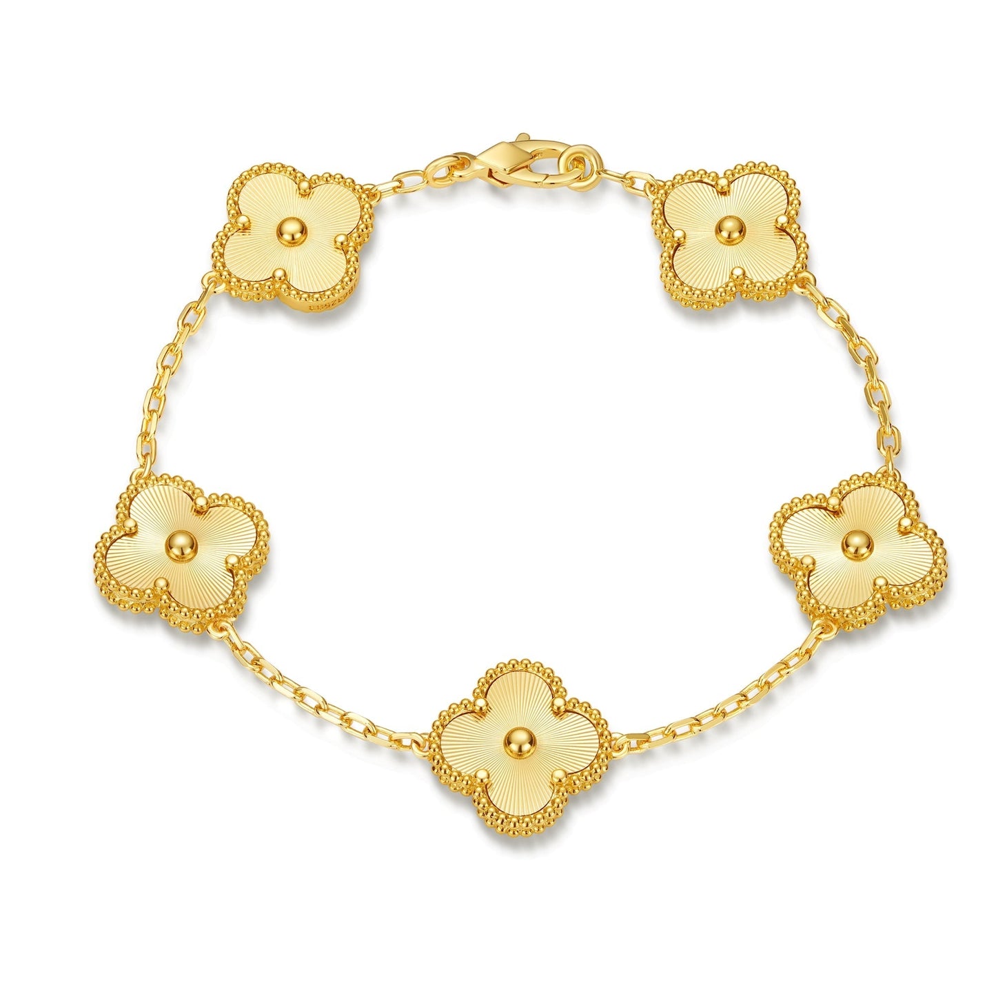 Klaverblad Armband – 925 Zilver, 18k Goud Verguld