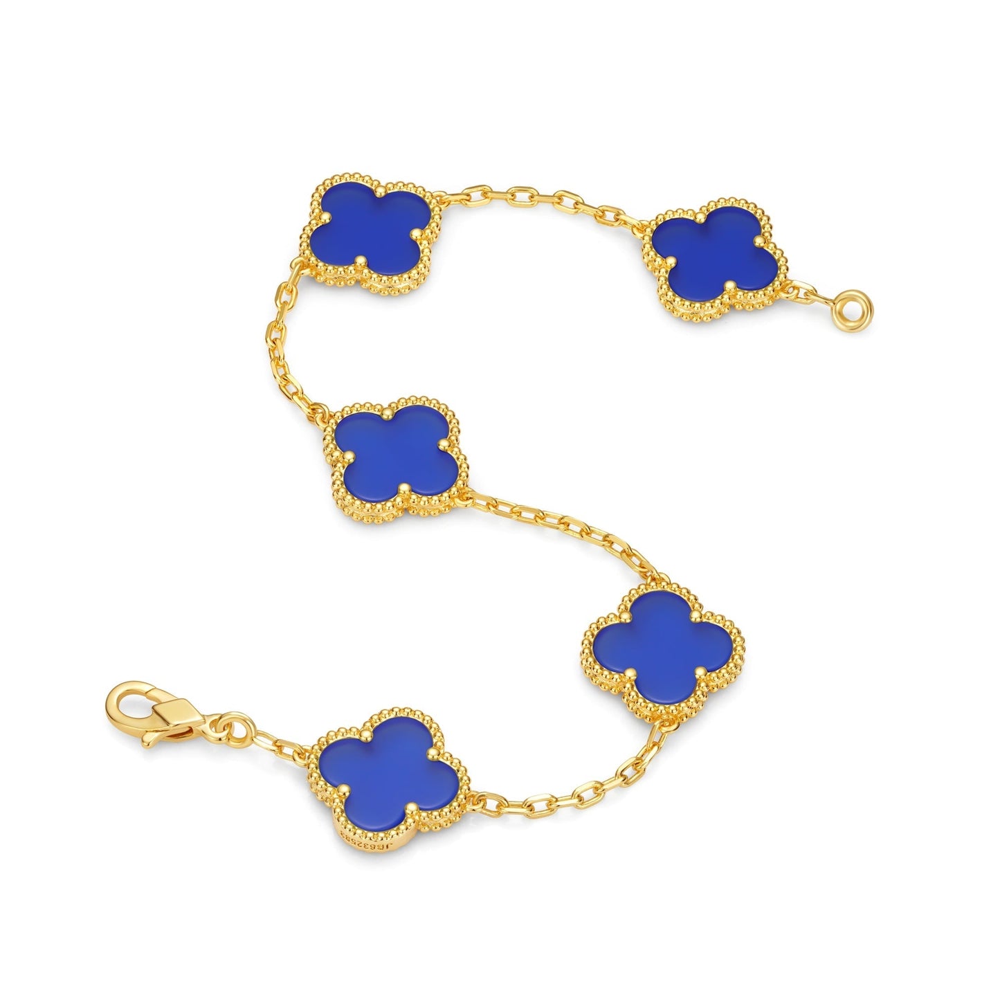 Klaverblad Armband – 925 Zilver, 18k Goud Verguld
