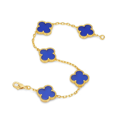 Klaverblad Armband – 925 Zilver, 18k Goud Verguld