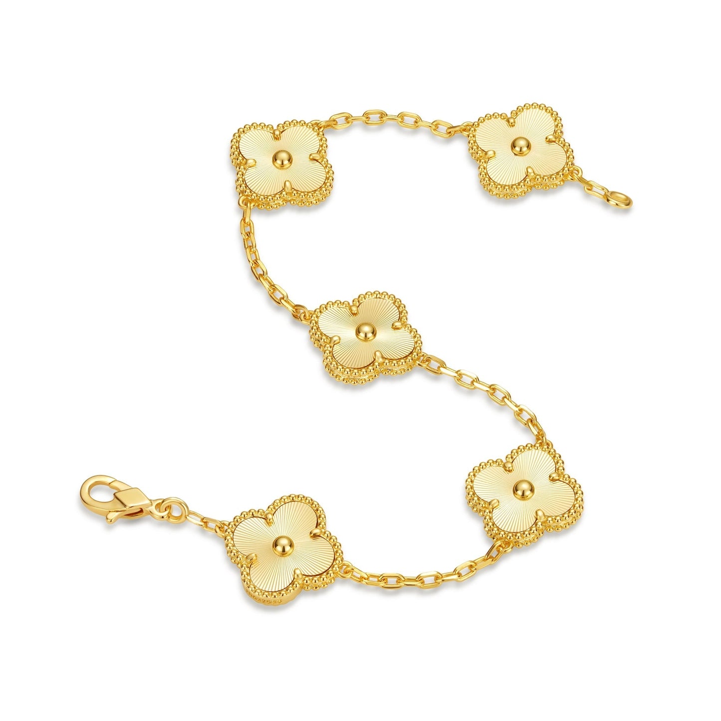 Klaverblad Armband – 925 Zilver, 18k Goud Verguld