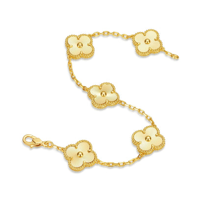 Klaverblad Armband – 925 Zilver, 18k Goud Verguld