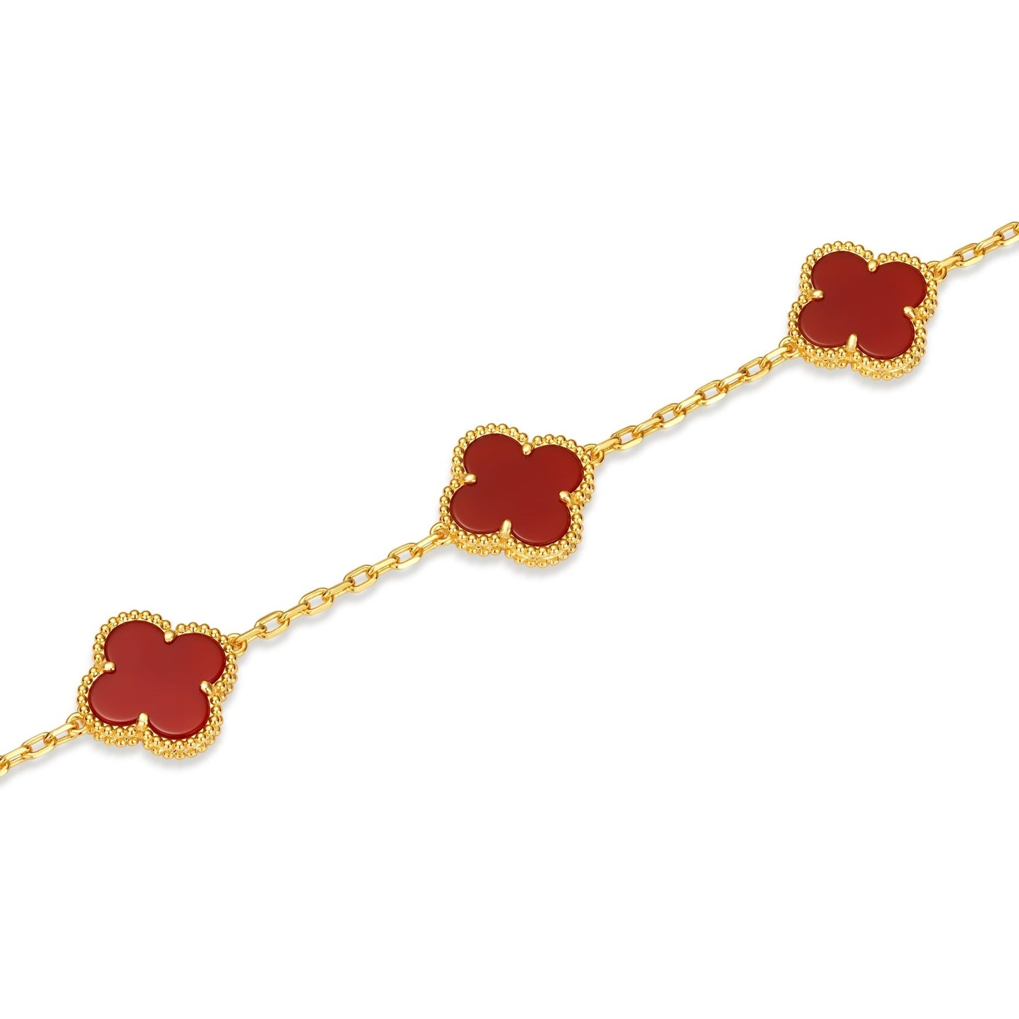 Klaverblad Armband – 925 Zilver, 18k Goud Verguld