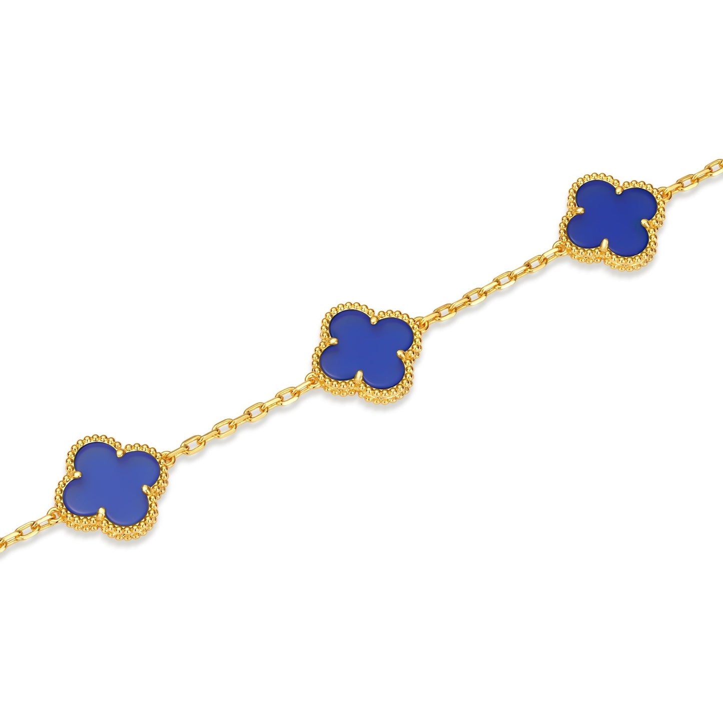 Klaverblad Armband – 925 Zilver, 18k Goud Verguld