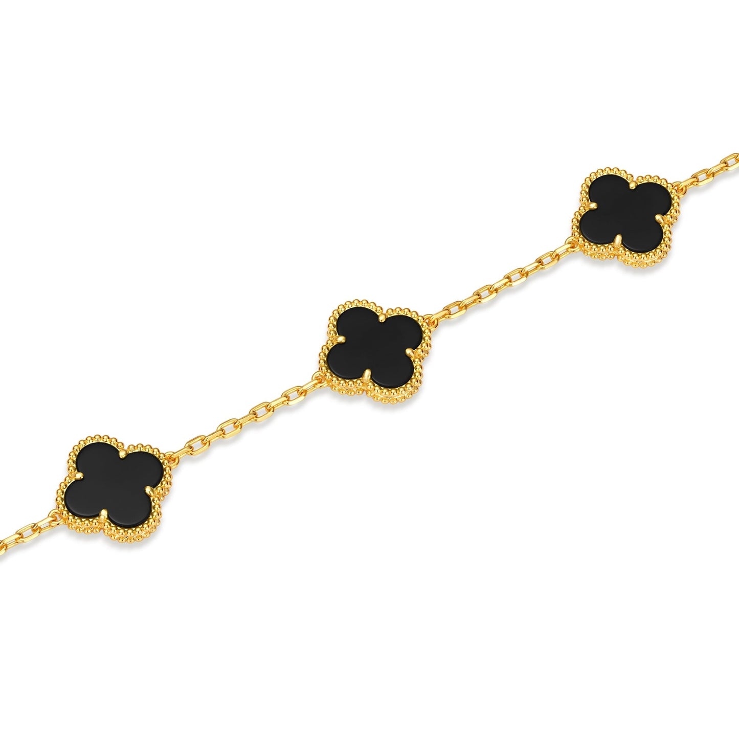 Klaverblad Armband – 925 Zilver, 18k Goud Verguld