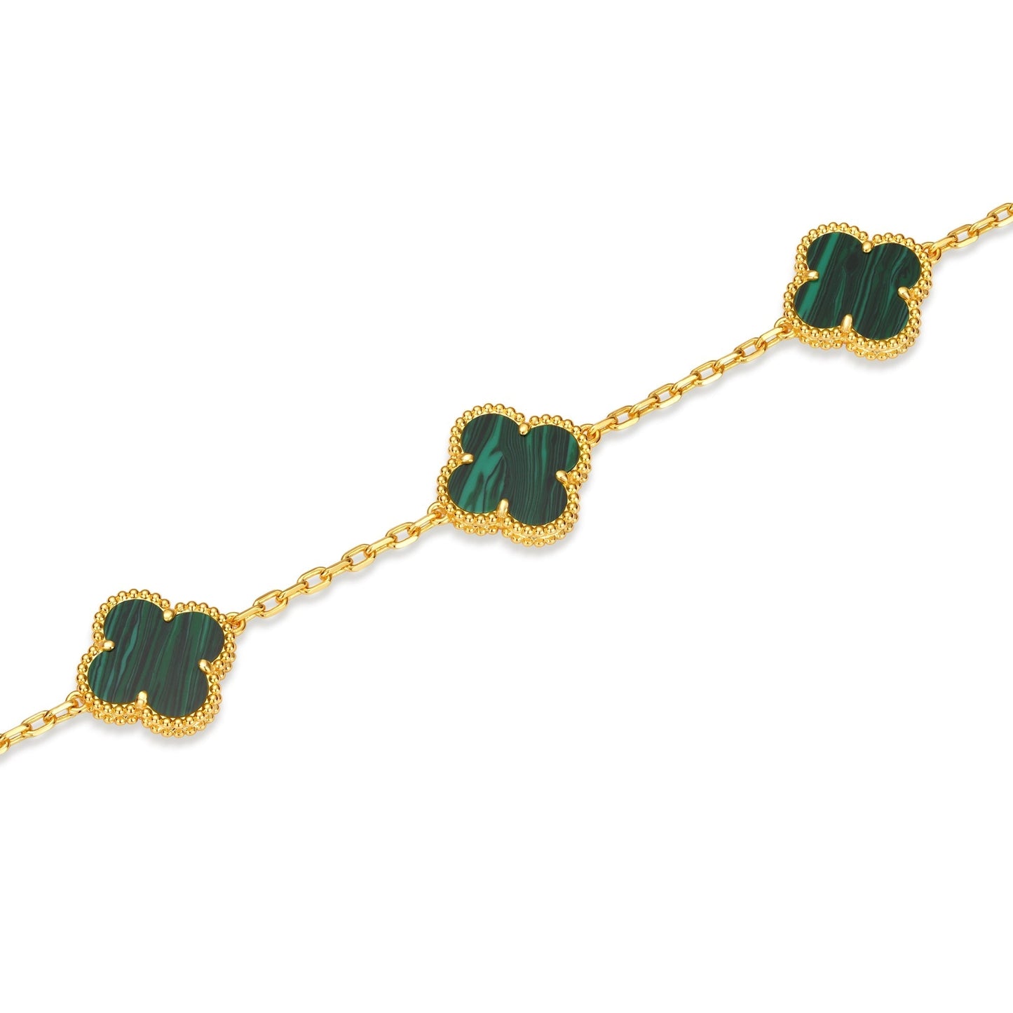 Klaverblad Armband – 925 Zilver, 18k Goud Verguld