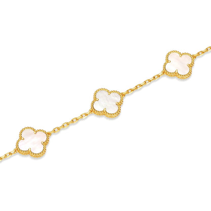 Klaverblad Armband – 925 Zilver, 18k Goud Verguld