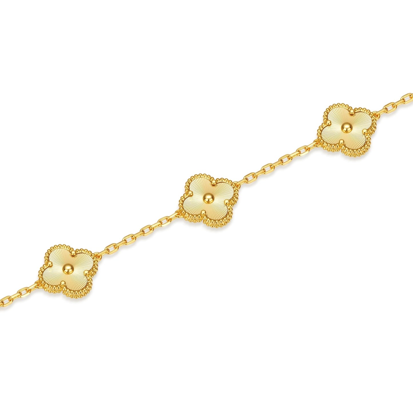 Klaverblad Armband – 925 Zilver, 18k Goud Verguld