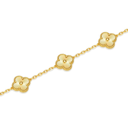 Klaverblad Armband – 925 Zilver, 18k Goud Verguld