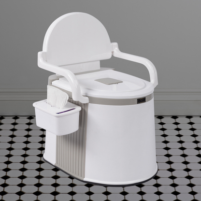 Portable Camping Toilet for Adults – Freestanding Travel Potty with Handrails