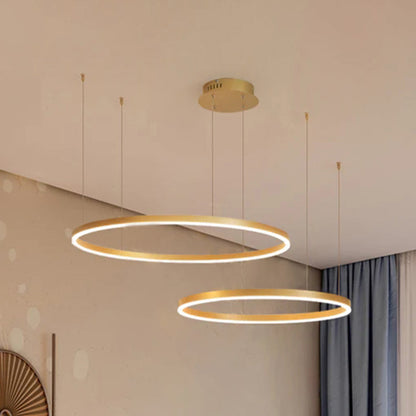 Modern Pendant Light Tir-Circle Black/Gold/Coffee Metal