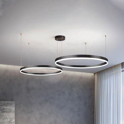 Modern Pendant Light Tir-Circle Black/Gold/Coffee Metal