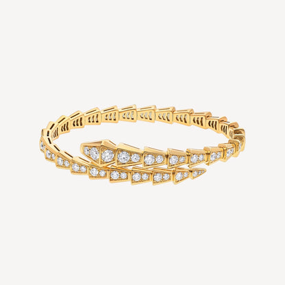 Brazalete Serpenti – Baño de Oro Amarillo de 18k, Pavé de Circonia Cúbica