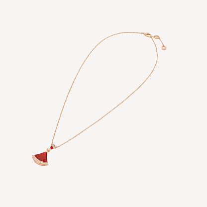 Divas’ Dream Necklace, 925 Silver, 18K Gold Plated, Red Agate