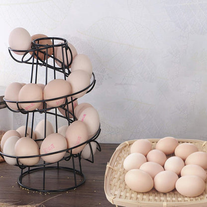 Soporte espiral para huevos y contenedor de almacenamiento