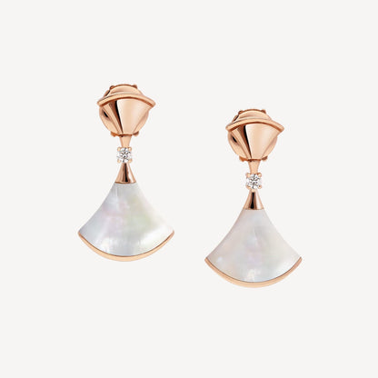 Divas’ Dream Earrings – 925 Silver, 18k Gold Plated with Mother of Pearl