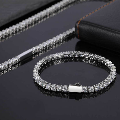 Round Cut Tennis Bracelet – White Gold, 5mm