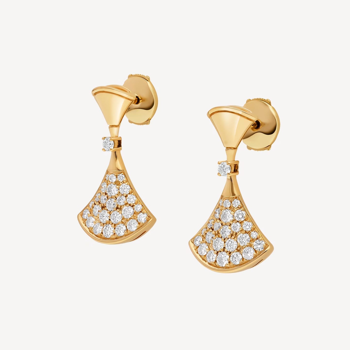 Divas’ Dream Earrings – 925 Silver, 18k Yellow Gold Plated with Cubic Zirconia