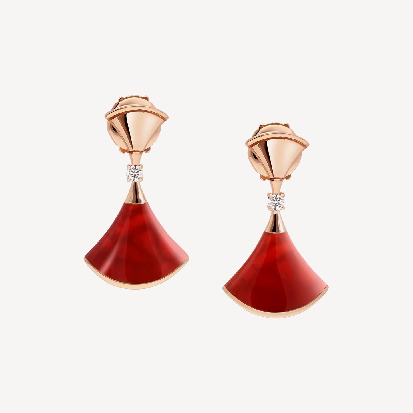 Divas’ Dream Earrings – 925 Silver, 18k Gold Plated with Red Agate