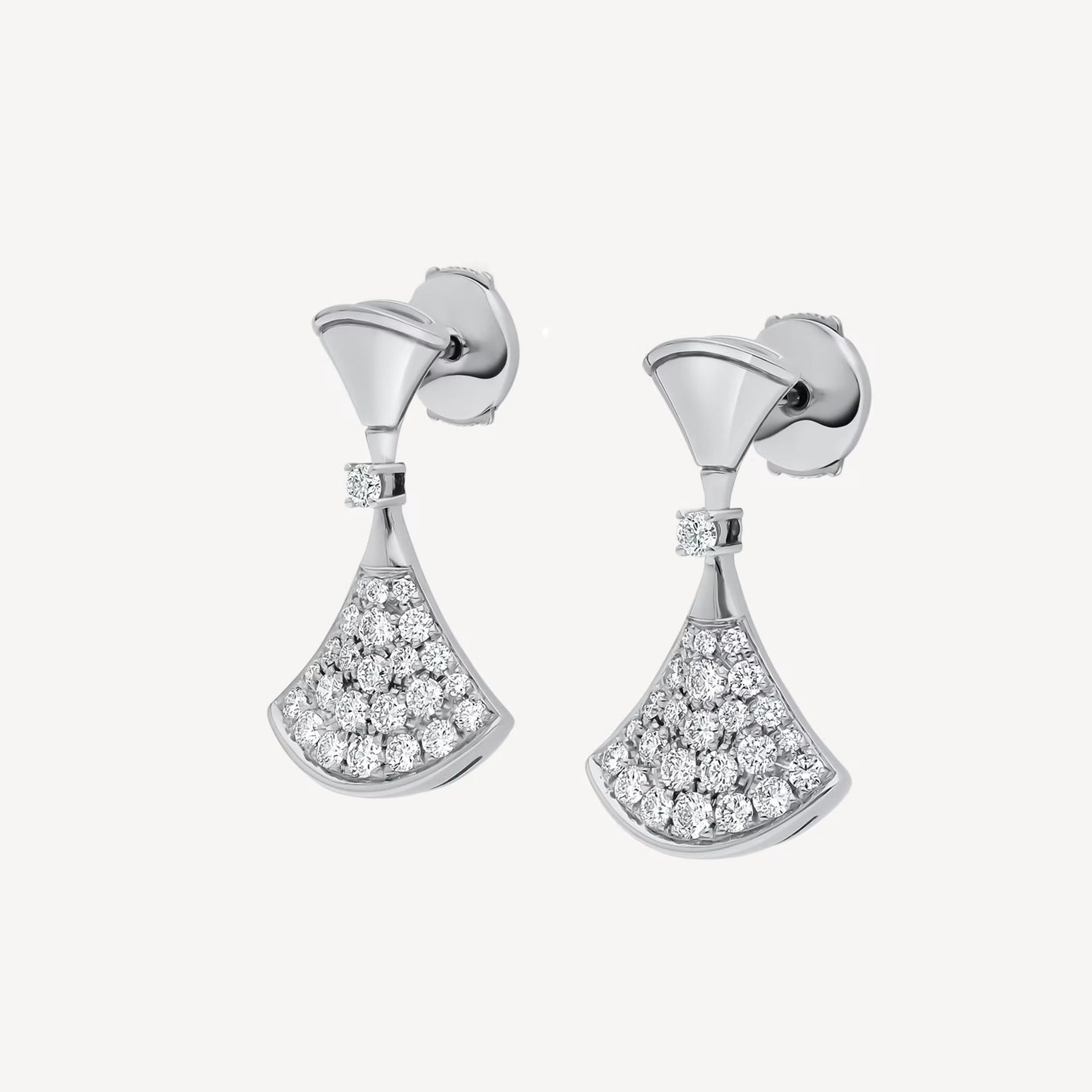 Divas’ Dream Earrings – 925 Silver, 18k White Gold Plated with Cubic Zirconia