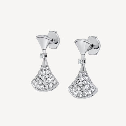 Divas’ Dream Earrings – 925 Silver, 18k White Gold Plated with Cubic Zirconia