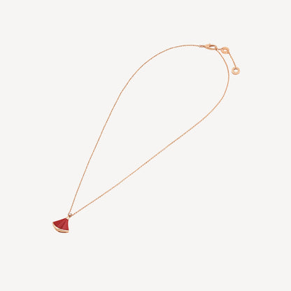 Divas’ Dream Necklace, 925 Silver, 18K Rose Gold Plated, Red Agate