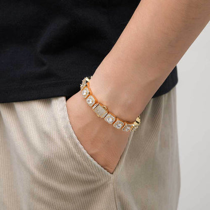 Clustered Tennis Bracelet – Yellow Gold, 10mm