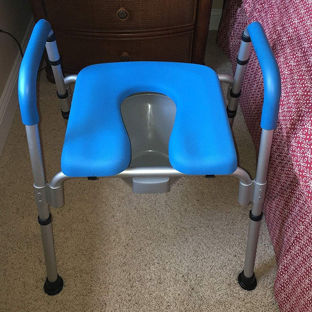 Heavy Duty Raised Toilet Seat Riser with Arms – Adjustable Handicap Toilet Seat for Seniors