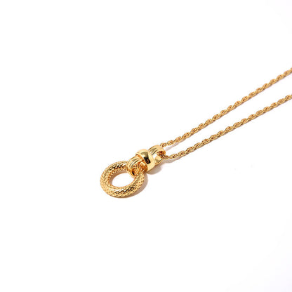 Circular Pendant Necklace, 925 Silver, 18K Gold Plated