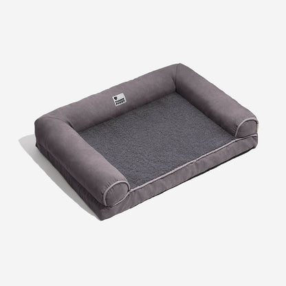 Full support faux fleece and suede orthopedic dog bed