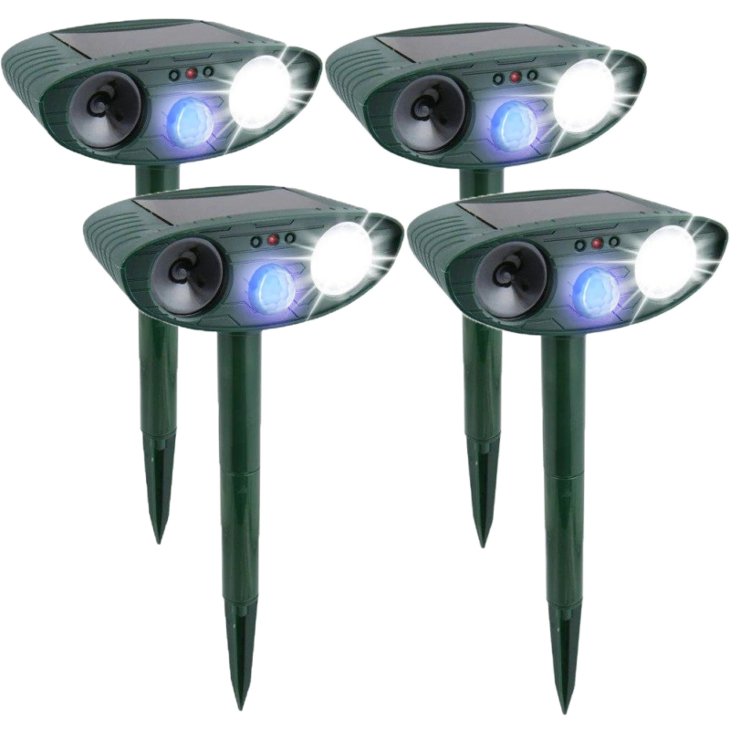 Solar Powered Ultrasonic Rabbit Repeller – Humane Garden Protection with Flashing Light