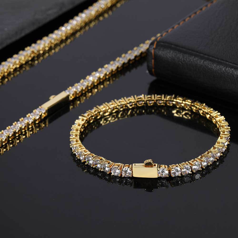 Round Cut Tennis Bracelet – Yellow Gold, 5mm