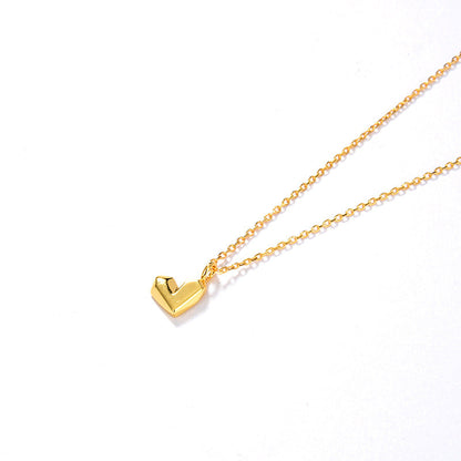 Heart Shaped Necklace, 925 Silver, 18K Gold Plated