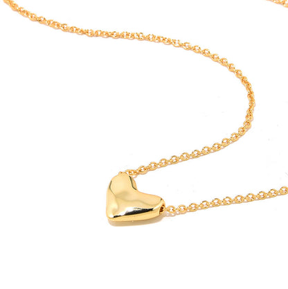 Heart Chain Necklace, 925 Silver, 18K Gold Plated